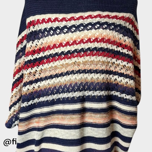 Umgee Boho Hippie Stripe Knit Open Cardigan Large - Picture 4 of 7